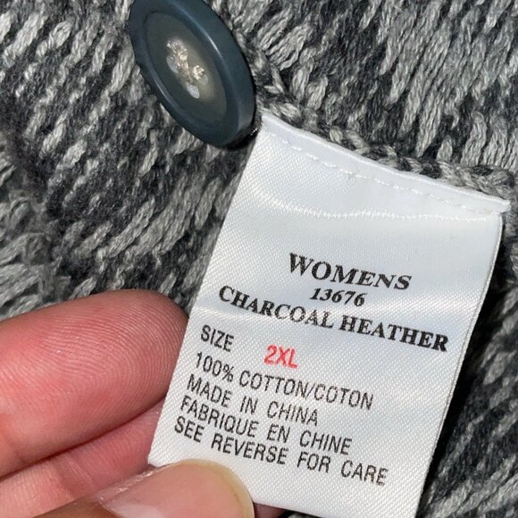 Woolrich Women's Berwyn Button Up V-Neck Sweater Vest Charcoal Heather Cotton Si - Picture 5 of 8